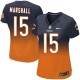 Women Nike Chicago Bears &15 Brandon Marshall Elite Navy/Orange Fadeaway NFL Jersey