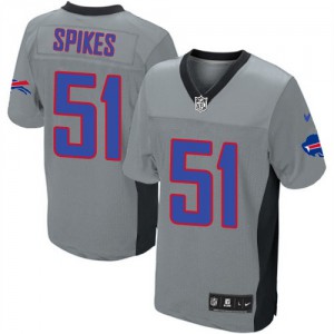 Hommes Nike Bills de Buffalo # 51 Brandon Spikes Élite gris ombre NFL Maillot Magasin