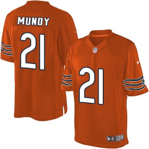 Jeunes Bears de Chicago Nike # 21 maillot NFL de rechange Orange de Ryan Mundy Élite