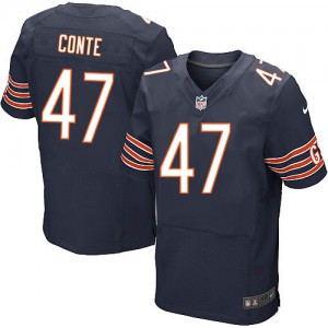 Hommes Nike Chicago Bears # 47 Chris Conte élite bleu marine équipe NFL Maillot Magasin de couleur