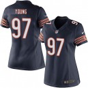 Women Nike Chicago Bears &97 Willie Young Elite Navy Blue Team Color NFL Jersey