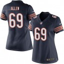 Women Nike Chicago Bears &69 Jared Allen Elite Navy Blue Team Color NFL Jersey