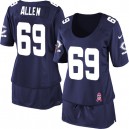 Women Nike Chicago Bears &69 Jared Allen Elite Navy Blue Breast Cancer Awareness NFL Jersey