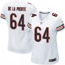 Women Nike Chicago Bears &64 Brian De La Puente Elite White NFL Jersey