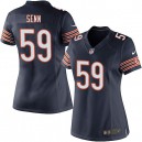 Women Nike Chicago Bears &59 Jordan Senn Elite Navy Blue Team Color NFL Jersey