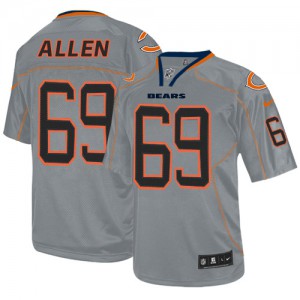 Hommes Nike Chicago Bears # 69 Jared Allen Élite Lights Out gris NFL Maillot Magasin