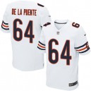 Men Nike Chicago Bears &64 Brian De La Puente Elite White NFL Jersey