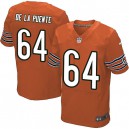 Men Nike Chicago Bears &64 Brian De La Puente Elite Orange Alternate NFL Jersey