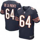Men Nike Chicago Bears &64 Brian De La Puente Elite Navy Blue Team Color NFL Jersey