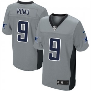 Hommes Nike Dallas Cowboys # 9 Tony Romo Élite gris ombre NFL Maillot Magasin