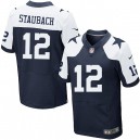 Men Nike Dallas Cowboys &12 Roger Staubach Elite Navy Blue Throwback Alternate NFL Jersey