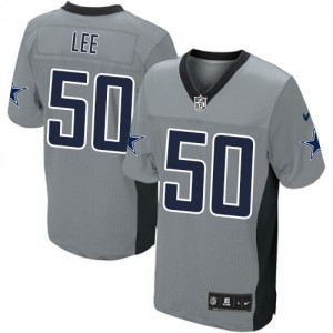 Hommes Nike Dallas Cowboys # 50 Sean Lee Élite gris ombre NFL Maillot Magasin