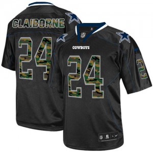 Hommes Nike Dallas Cowboys # 24 Morris Claiborne Élite noire Camo Fashion NFL Maillot Magasin