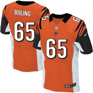 Hommes Nike Cincinnati Bengals # 65 Clint Boling élite Orange alternent NFL Maillot Magasin