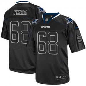 Hommes Nike Dallas Cowboys # 68 Doug gratuit élite Lights Out noir NFL Maillot Magasin