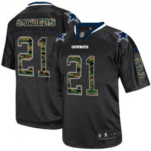 Hommes Nike Dallas Cowboys # 21 Deion Sanders élite Camo noir Fashion NFL Maillot Magasin