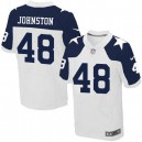 Men Nike Dallas Cowboys &48 Daryl Johnston Elite White Throwback Alternate NFL Jersey