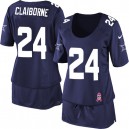 Women Nike Dallas Cowboys &24 Morris Claiborne Elite Navy Blue Breast Cancer Awareness NFL Jersey