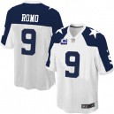 Youth Nike Dallas Cowboys &9 Tony Romo Elite White Throwback Alternate C Patch NFL Jersey