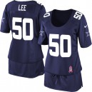 Women Nike Dallas Cowboys &50 Sean Lee Elite Navy Blue Breast Cancer Awareness NFL Jersey