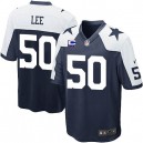 Youth Nike Dallas Cowboys &50 Sean Lee Elite Navy Blue Throwback Alternate C Patch NFL Jersey
