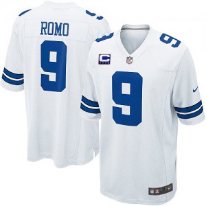 Jeunes Cowboys de Dallas Nike # 9 Tony Romo Élite blanc C Patch NFL Maillot Magasin