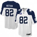 Youth Nike Dallas Cowboys &82 Jason Witten Elite White Throwback Alternate C Patch NFL Jersey