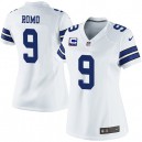 Women Nike Dallas Cowboys &9 Tony Romo Elite White C Patch NFL Jersey