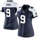 Women Nike Dallas Cowboys &9 Tony Romo Elite Navy Blue Throwback Alternate C Patch NFL Jersey
