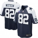 Youth Nike Dallas Cowboys &82 Jason Witten Elite Navy Blue Throwback Alternate C Patch NFL Jersey