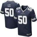 Men Nike Dallas Cowboys &50 Sean Lee Elite Navy Blue Team Color C Patch NFL Jersey
