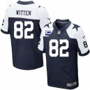 Men Nike Dallas Cowboys &82 Jason Witten Elite Navy Blue Throwback Alternate C Patch NFL Jersey