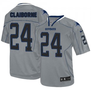 Hommes Nike Dallas Cowboys # 24 Morris Claiborne Élite Lights Out gris NFL Maillot Magasin