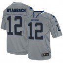 Men Nike Dallas Cowboys &12 Roger Staubach Elite Lights Out Grey NFL Jersey