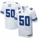 Men Nike Dallas Cowboys &50 Sean Lee Elite White C Patch NFL Jersey