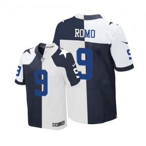 Hommes Nike Dallas Cowboys # 9 Tony Romo Élite Throwback/Throwback deux tonnes NFL Maillot Magasin