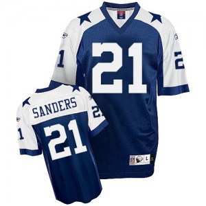 Reebok Dallas Cowboys # 21 Deion Sanders Thanksgiving bleu Replica Throwback NFL Maillot Magasin Reebok Dallas Cowboys # 21 Deion Sanders Thanksgiving bleu Replica Throwback NFL Maillot Magasin