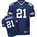 Reebok Dallas Cowboys &21 Deion Sanders Blue Team Color Authentic Throwback NFL Jersey