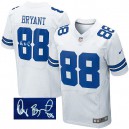 Men Nike Dallas Cowboys &88 Dez Bryant Elite White Autographed NFL Jersey