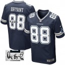 Men Nike Dallas Cowboys &88 Dez Bryant Elite Navy Blue Team Color Autographed NFL Jersey