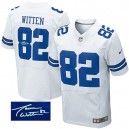 Men Nike Dallas Cowboys &82 Jason Witten Elite White Autographed NFL Jersey
