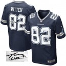 Men Nike Dallas Cowboys &82 Jason Witten Elite Navy Blue Team Color Autographed NFL Jersey