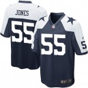 Youth Nike Dallas Cowboys &55 Edgar Jones Elite Navy Blue Throwback Alternate NFL Jersey