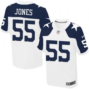 Hommes Nike Dallas Cowboys # 55 Edgar Jones élite blanche Throwback alternent NFL Maillot Magasin