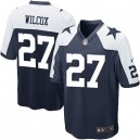 Youth Nike Dallas Cowboys &27 J.J. Wilcox Elite Navy Blue Throwback Alternate NFL Jersey