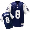 Men Mitchell And Ness Dallas Cowboys &8 Troy Aikman Authentic Navy Blue/White Authentic Throwback NFL Jersey