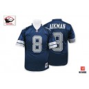 Men Mitchell And Ness Dallas Cowboys &8 Troy Aikman Authentic Navy Blue Throwback NFL Jersey