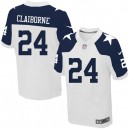 Men Nike Dallas Cowboys &24 Morris Claiborne Elite White Throwback Alternate NFL Jersey
