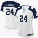 Women Nike Dallas Cowboys &24 Morris Claiborne Elite White Throwback Alternate NFL Jersey
