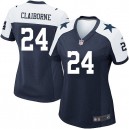 Women Nike Dallas Cowboys &24 Morris Claiborne Elite Navy Blue Throwback Alternate NFL Jersey